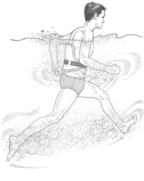Figure 12.2 Incorrect body position for deep-water running.