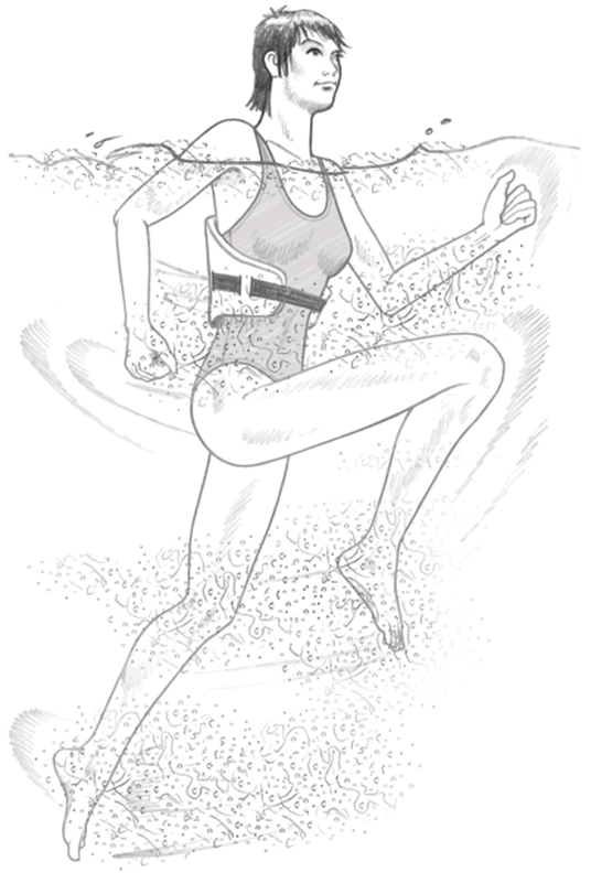 Figure 12.4 Deep-water running, high-knee form.