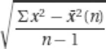 &Sigma;⁢x2&minus;x&macr;2⁢(n)n&minus;1
