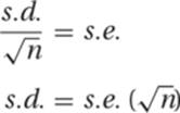 s.d.n=s.e.s.d.=s.e. (n)