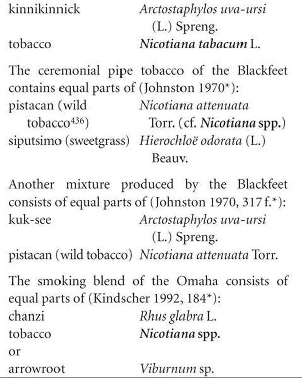 kinnikinnick tobacco recipe Kinnikinnick - Psychoaktive produkt