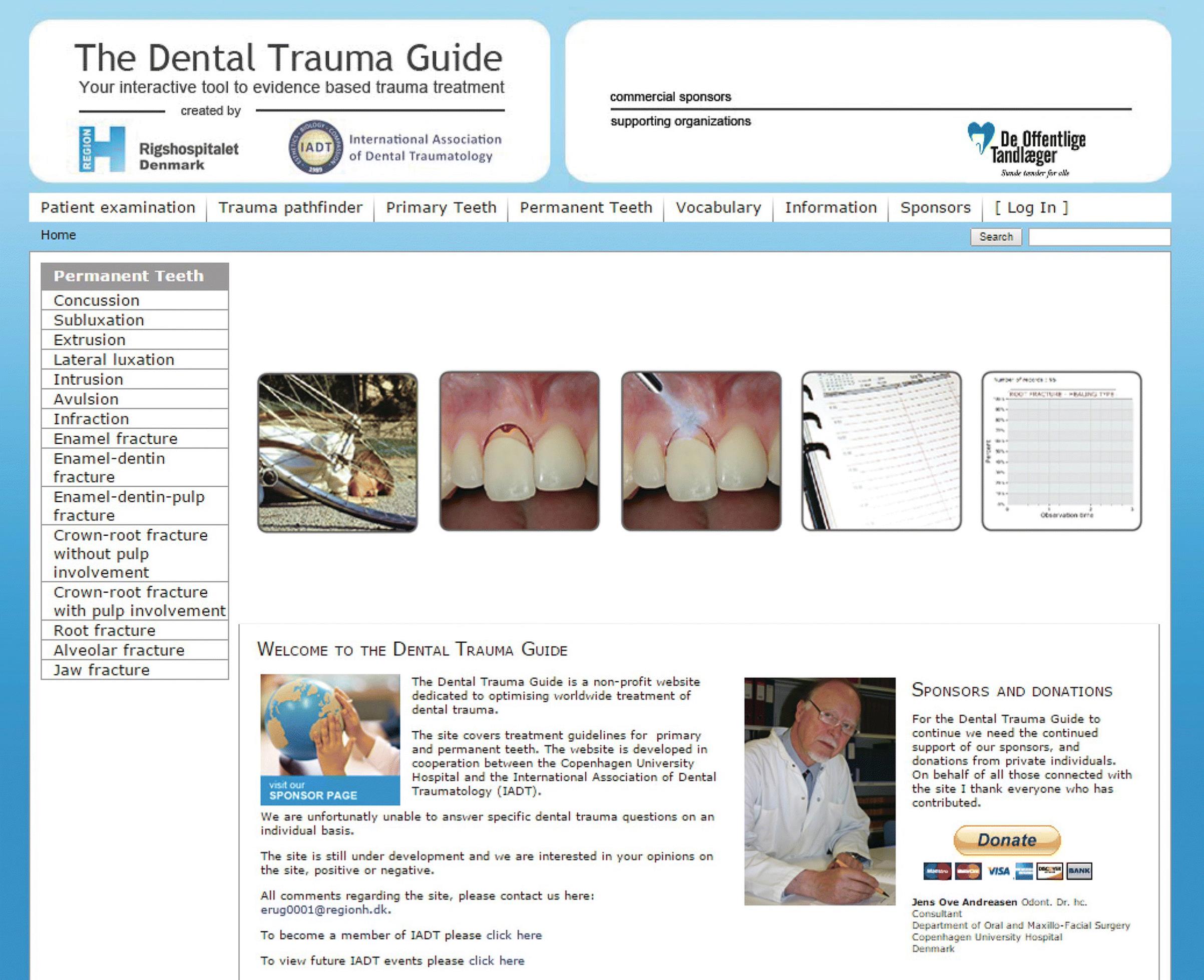 Screenshot of Dental Trauma Guide.
