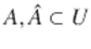  $$A, \hat{A}\subset U$$ 