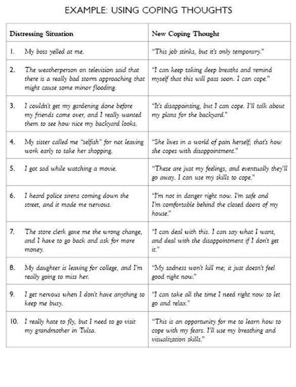 Example: Using Coping Thoughts