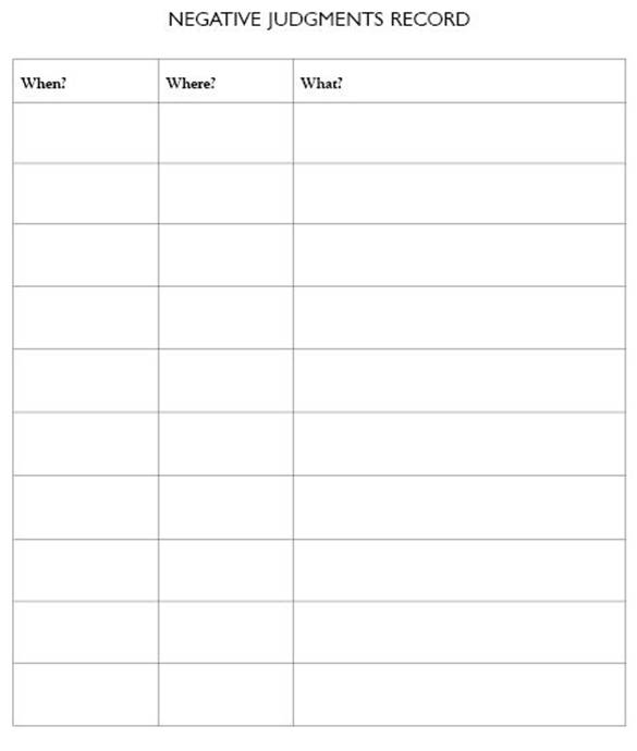 Negative Judgments Record
